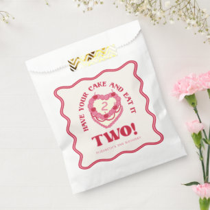 Girly Pink Have Your Cake and Eat It Two Birthday Favour Bags