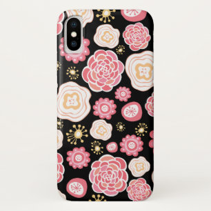 Girly Pink Honeysuckle Floral Pattern Iphone iPhone X Case