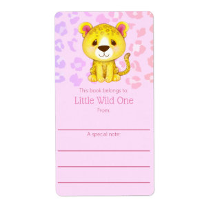 Girly Pink Leopard Book Belongs To Label Bookplate