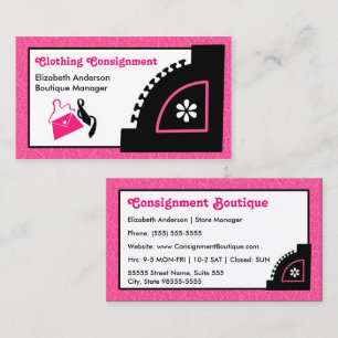 Girly Pink Leopard Clothing Consignment Boutique Business Card
