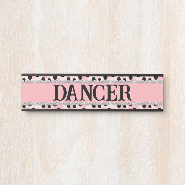 Girly Pink Leopard Diamond Custom Horse Stall Door Sign (Front)