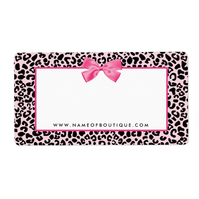 Girly Pink Leopard Print Cute Bow Beauty Boutique (Front)