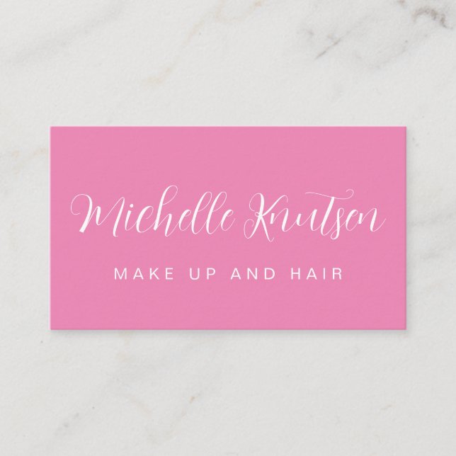 Girly Pink Makeup Artist Hair Salon     Business Card (Front)