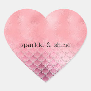 Girly Pink Mermaid Heart Sticker