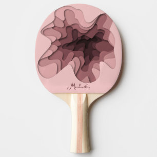 Girly Pink Modern Personalised Ping Pong Paddle