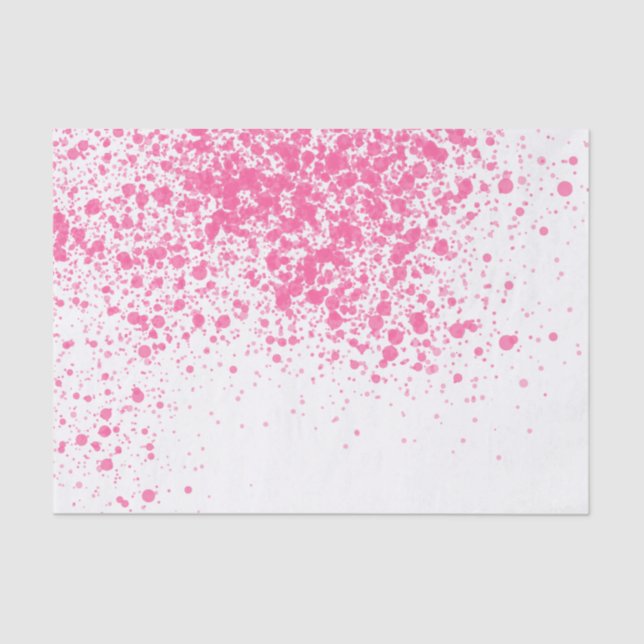 Girly pink modern splatters paint pattern tissue paper (Front)