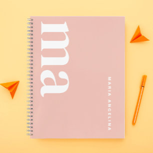 Girly Pink Monogram School Notebook