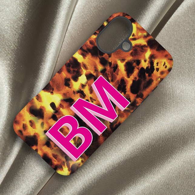 Girly Pink Monogrammed Tortoiseshell Case-Mate iPhone Case (Creator Uploaded)
