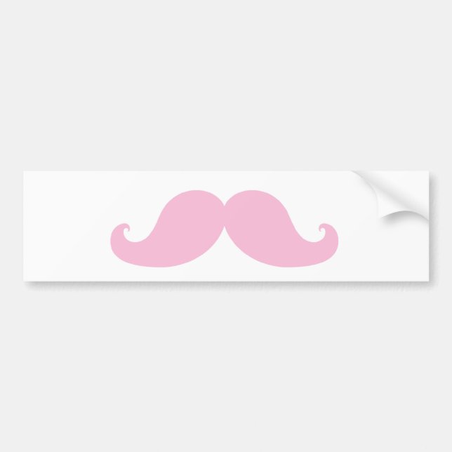 Girly Pink Moustache Bumper Sticker (Front)