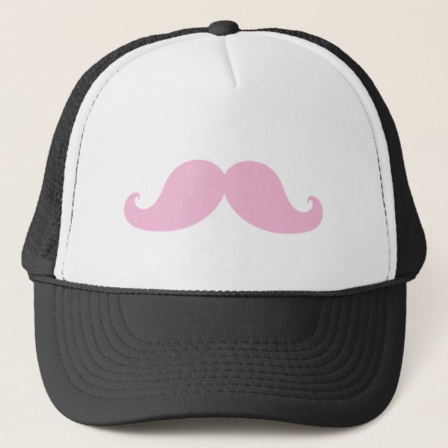 Girly Pink Moustache Trucker Hat (Front)