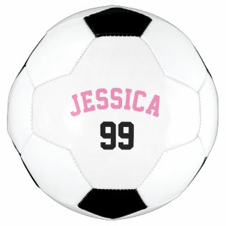 Girly Pink Name Black Number Minimalistic Football