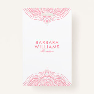 Girly Pink Ornate Lace ID Badge