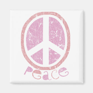 Girly Pink Peace Sign Magnet