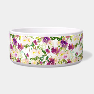 Girly Pink Peach Purple Burgundy Watercolor Floral