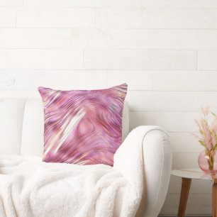 Girly Pink Pearl Rose Gold Glam Cushion