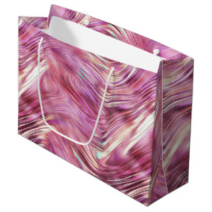 Girly Pink Pearl Rose Gold Glam Large Gift Bag