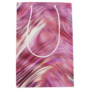 Girly Pink Pearl Rose Gold Glam Medium Gift Bag