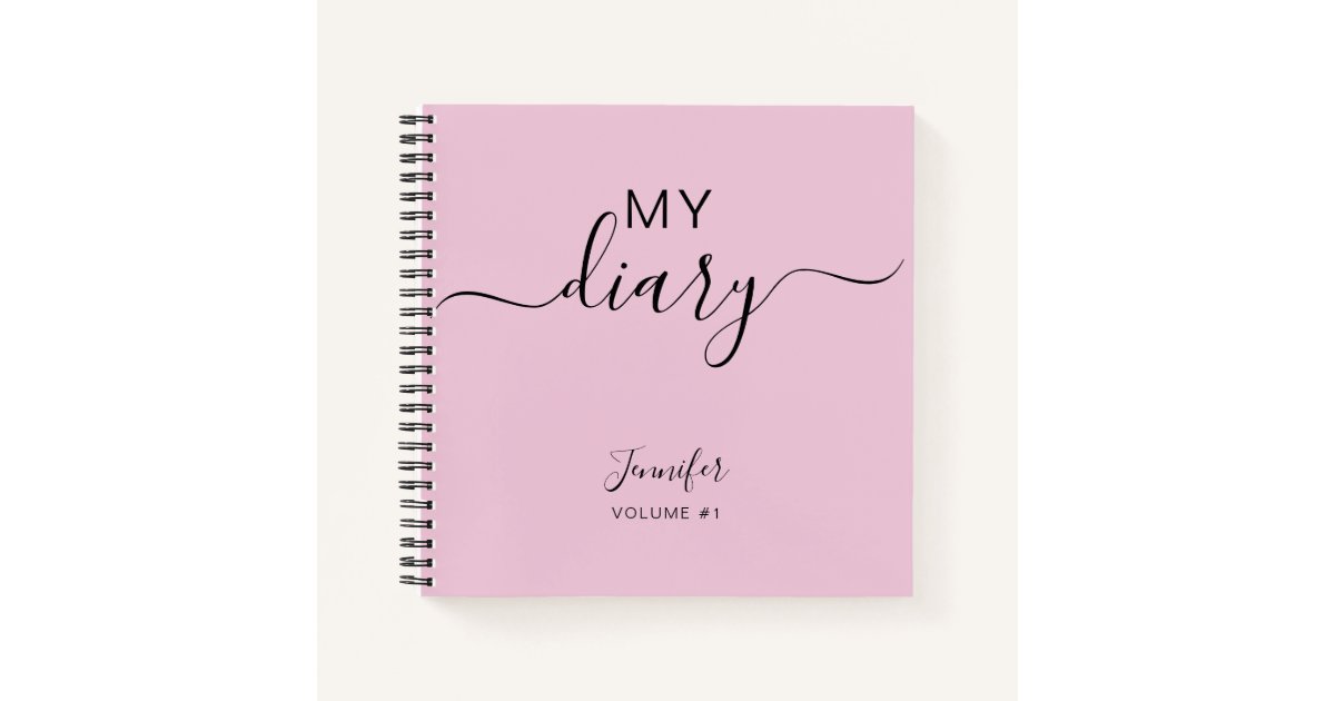 Girly Pink Personalised Diary Journal Your Name Zazzle co uk girly-pink-personalised-diary-journal-your-name-zazzle-co-uk
