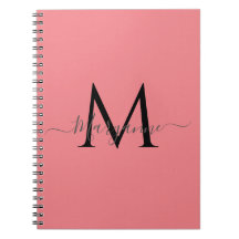 Girly Pink Personalised Monogram Black