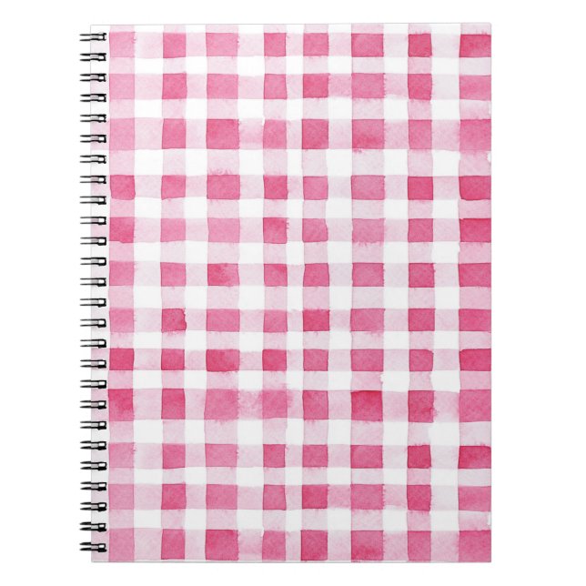 Girly Pink Plaid Stripes   Notebook (Front)