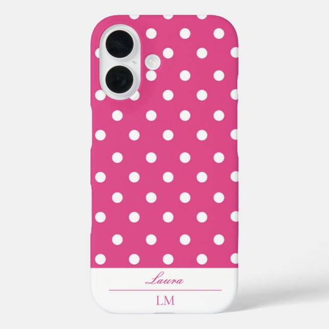 Girly Pink Polka Dot Case-Mate iPhone Case (Back)