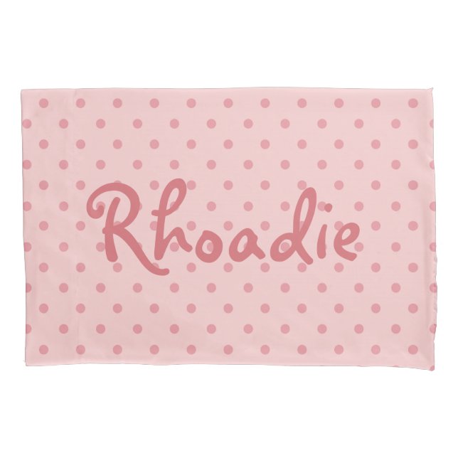 Girly Pink Polka dots Pillowcase (Front)