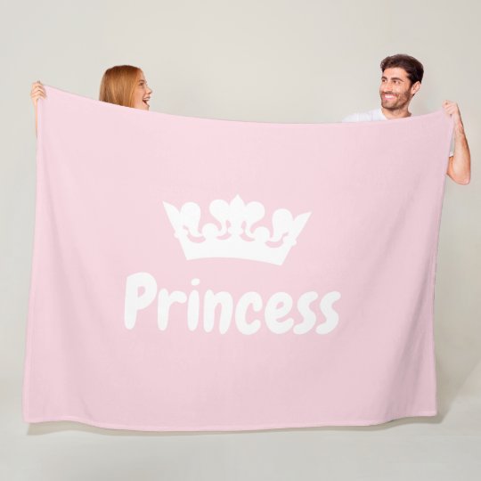 Girly Pink Princess Fleece Blanket Zazzle.co.uk