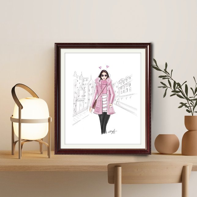 girly pink, printable, fashion sketch, poster (Creator Uploaded)