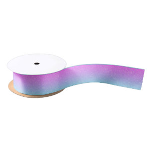 Girly Pink Purple Blue Rainbow Sparkle Glitter Satin Ribbon