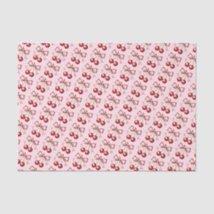 Girly Pink Red Coquette Cherry Tissue Paper