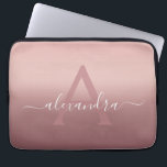 Girly Pink Rose Gold Mongram Ombre Gradient Laptop Sleeve<br><div class="desc">Girly Pink Rose Gold Mongram Ombre Gradient Elegant Monogram Laptop Computer Case. This monogrammed case can be customised to include your initial and first name.</div>