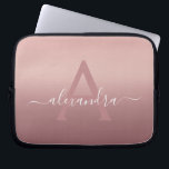 Girly Pink Rose Gold Mongram Ombre Gradient Laptop Sleeve<br><div class="desc">Girly Pink Rose Gold Mongram Ombre Gradient Elegant Monogram Laptop Computer Case. This monogrammed case can be customised to include your initial and first name.</div>