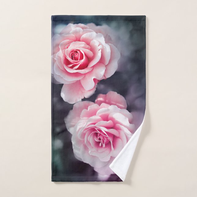 Girly Pink Roses Floral Photo Hand Towel (Hand Towel)