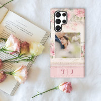 Girly Pink Roses w/Photo & Monogram