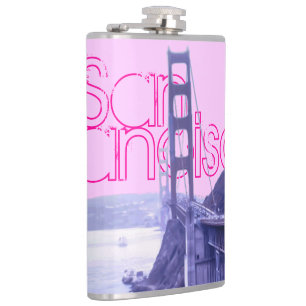 Girly Pink San Francisco Golden Gate Bridge Hip Flask