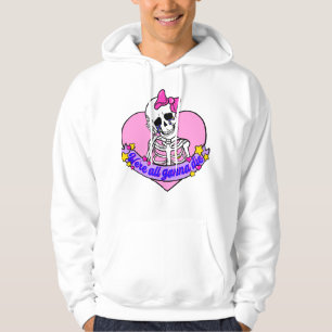 Girly pink skull were all gonna die hoodie