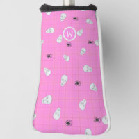 Girly pink Skulls & Spiders pink Halloween tartan