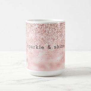 Girly Pink Sparkle Glitter personalised Coffee Mug