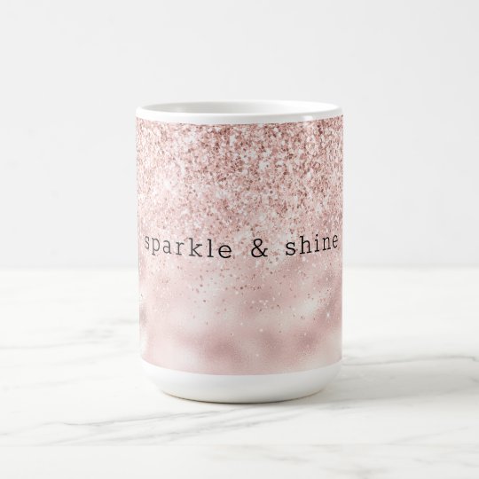 Girly Pink Sparkle Glitter Personalized Coffee Mug Uk