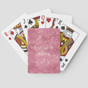Girly Pink Sparkle Glitter Playing Cards