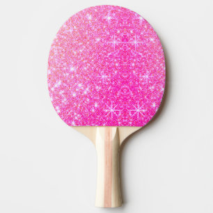 Girly Pink Sparkle Ping Pong Paddle