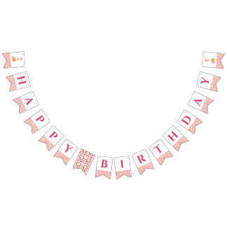 Girly Pink Spot Happy Birthday Bunting Flag