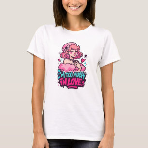 Girly Pink Street Art Logo – I'm Too Much In Love T-Shirt