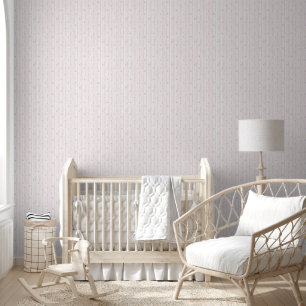 Girly Pink Stripes Blue Hearts Wallpaper