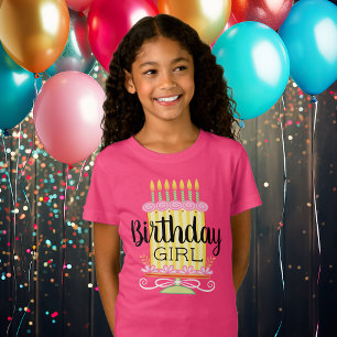 Girly Pink Sweet Whimsical Birthday  T-Shirt
