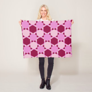 Girly Pink Triangle Optical Illusion Pattern Fleece Blanket