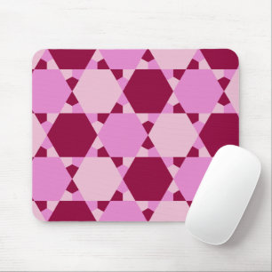 Girly Pink Triangle Optical Illusion Pattern Mouse Mat