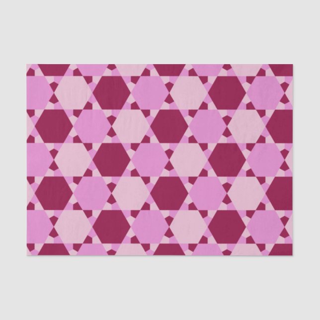 Girly Pink Triangle Optical Illusion Pattern Tissue Paper (Front)