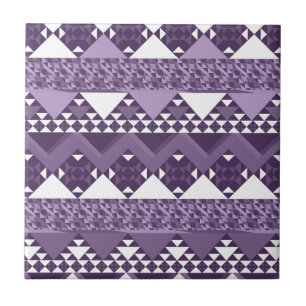 Girly Pink Tribal Aztec Pattern Tile