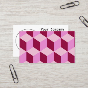 Girly Pink Tumbling Blocks Seamless Pattern Business Card